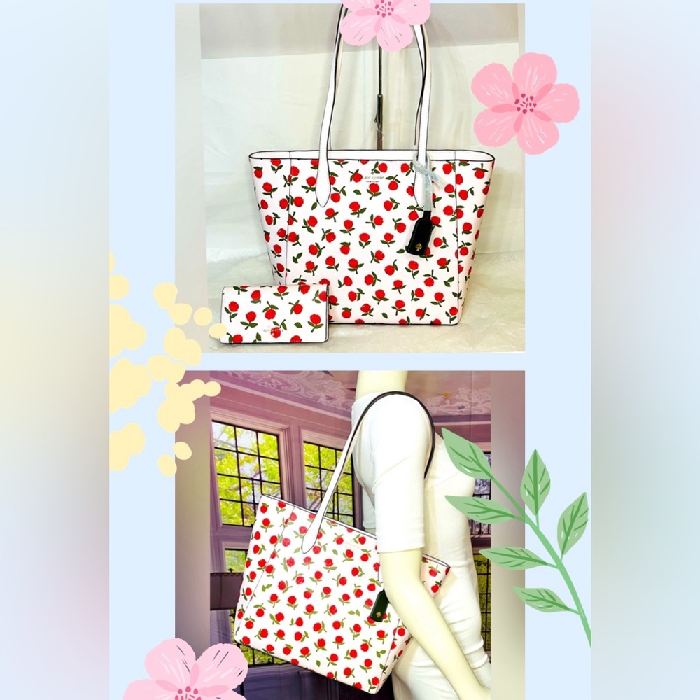 NWT Kate Spade Dana floral tote with matching bifold wallet